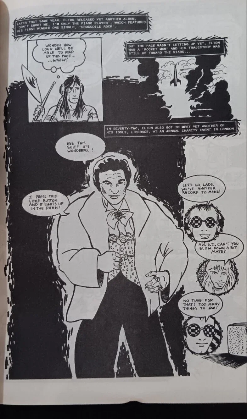 Vintage Comic Book Elton John Rock & Roll